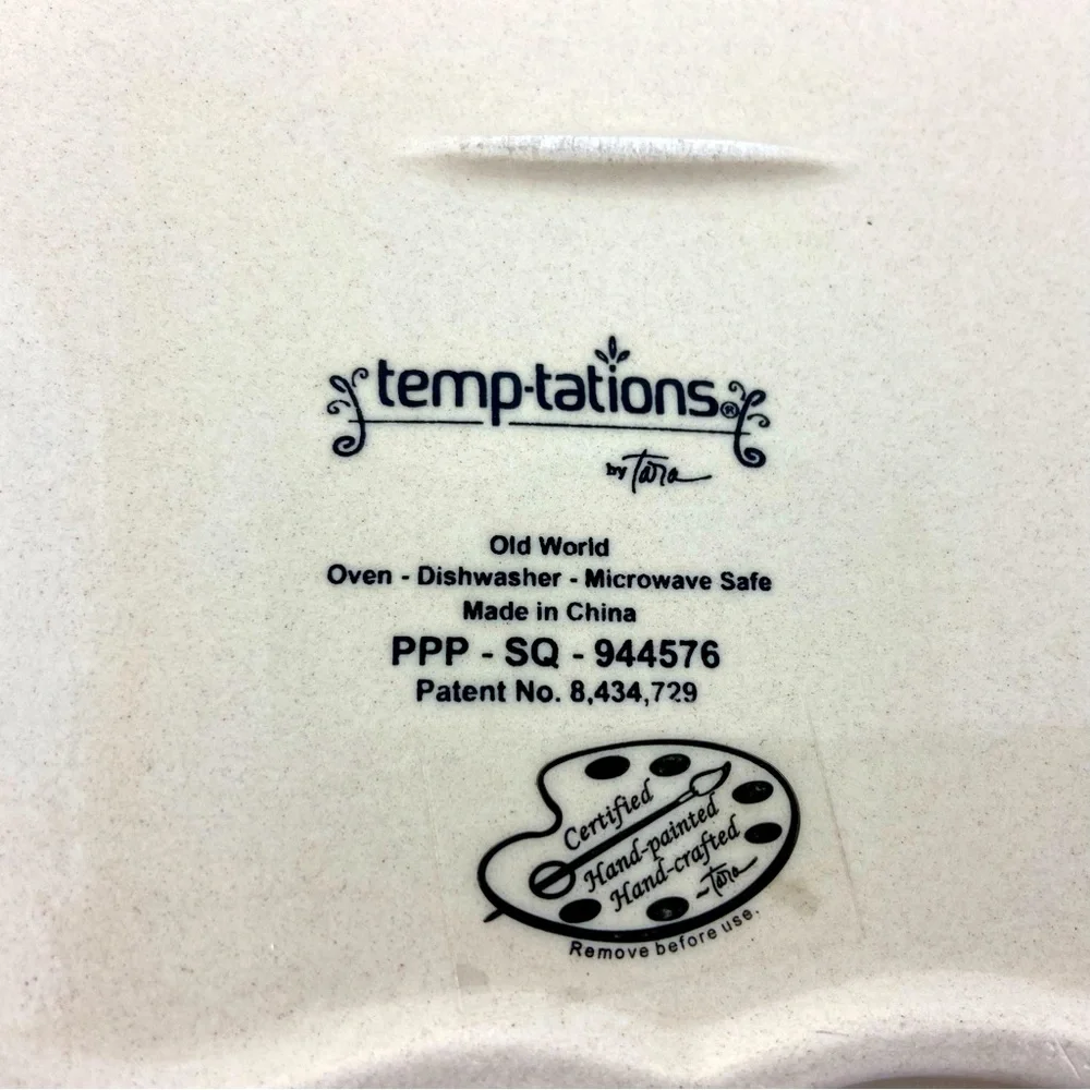 Temptations by Tara Old World Purple Square Plates PPP SQ 944576 6 in and 7 in - Picture 3 of 6